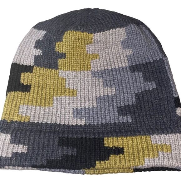 Vintage Handknit “Damoflage” Pixelated Wool Beanie - Picture 12 of 15
